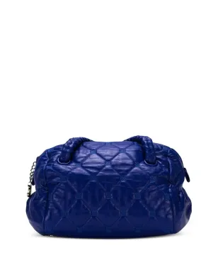 CHANEL ビンテージ 2008年 小さめ ダイヤモンドキルト ハンドバッグ ブルー - サムネイル2