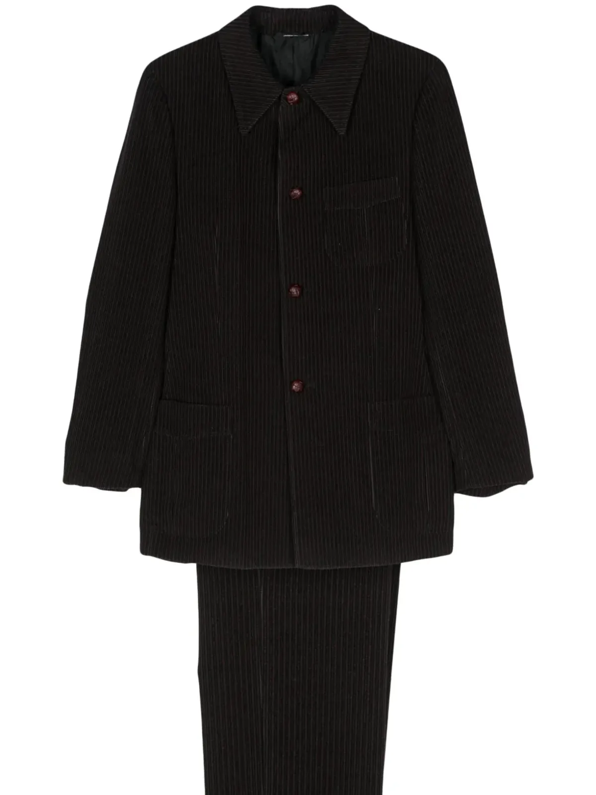 Romeo Gigli Pre-Owned 1990年代 コーデュロイ シングルブレストスーツ - パープル - 画像1