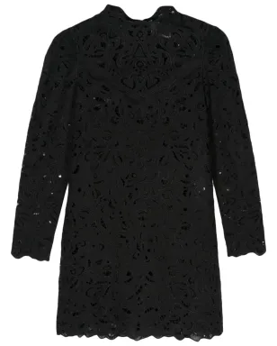 ISABEL MARANT ダフネ ブロデリエ・アングレーズ ミニドレス - ブラック - サムネイル1