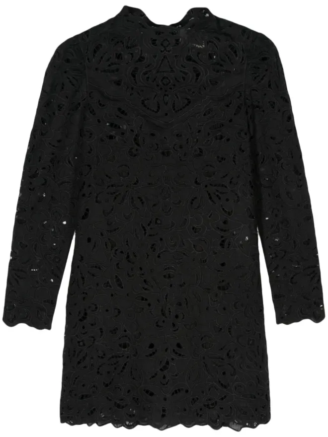 Isabel Marant ISABEL MARANT ダフネ ブロデリエ・アングレーズ ミニドレス - ブラックの商品画像