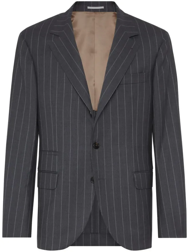 Brunello Cucinelli Brunello Cucinelli チョークストライプ ウール ブレザーの商品画像