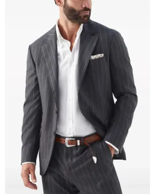 Brunello Cucinelli チョークストライプ ウール ブレザー - サムネイル5