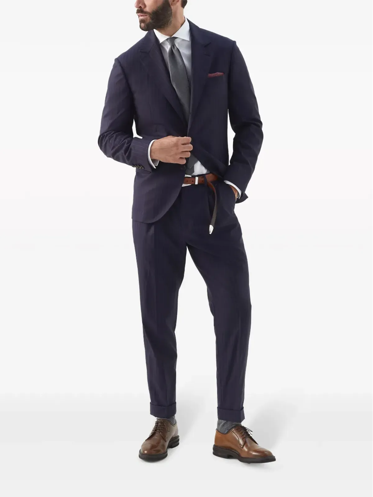 Brunello Cucinelli ピンストライプ ヴァージンウール ブレザー - 画像2