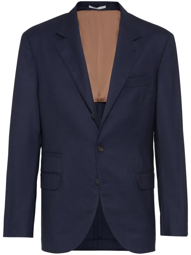 Brunello Cucinelli Brunello Cucinelli ヴァージンウール シングルブレスト ブレザー - ブルーの商品画像