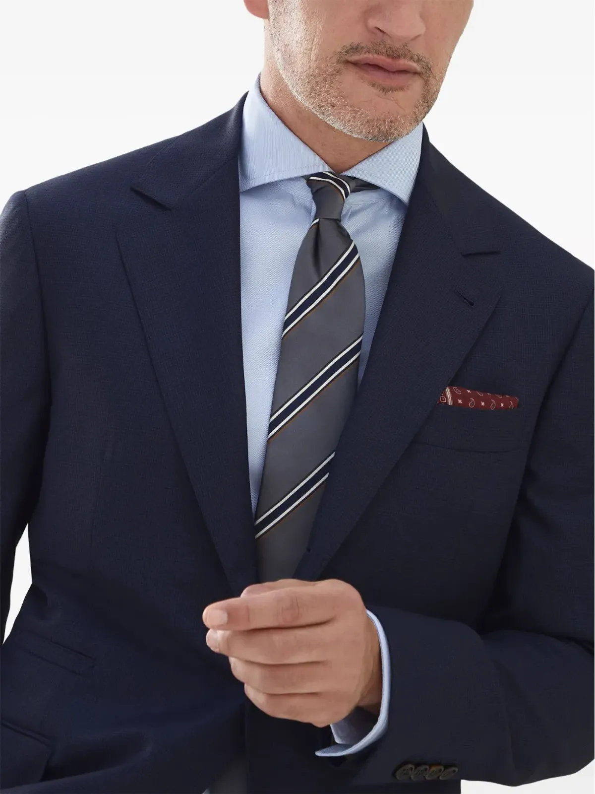 Brunello Cucinelli ヴァージンウール シングルブレスト ブレザー - ブルー - 画像5