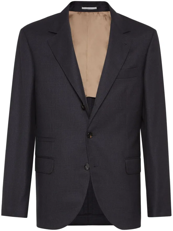Brunello Cucinelli Brunello Cucinelli ハウンドトゥース ヴァージンウール ブレザーの商品画像