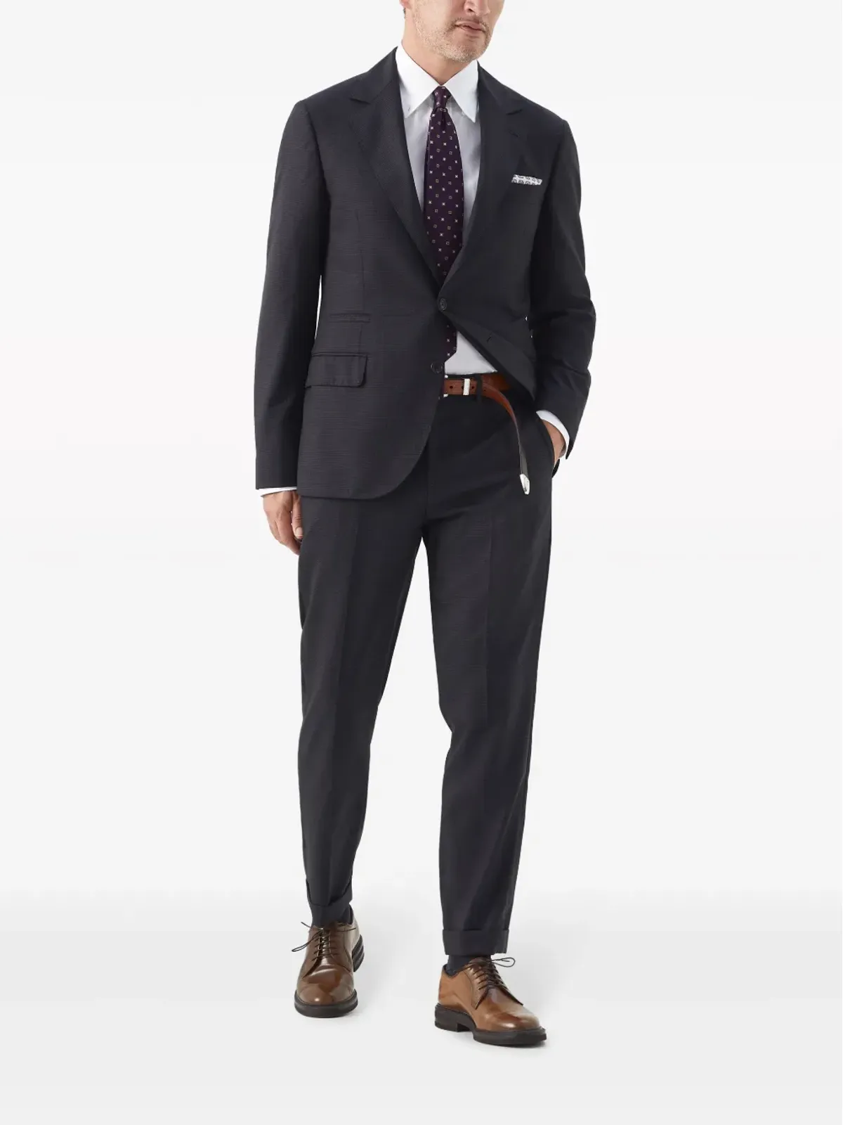Brunello Cucinelli ハウンドトゥース ヴァージンウール ブレザー - 画像2