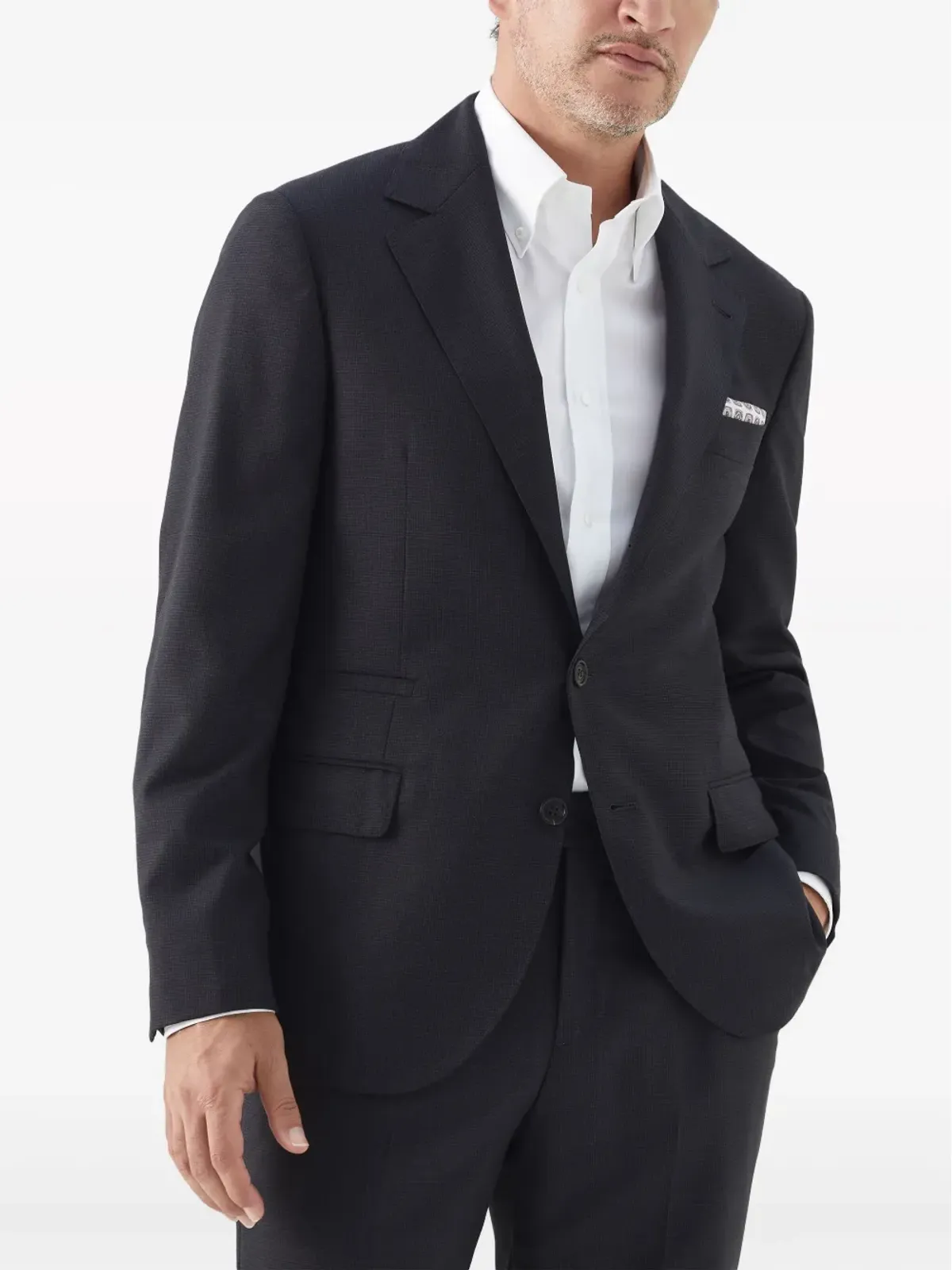 Brunello Cucinelli ハウンドトゥース ヴァージンウール ブレザー - 画像3