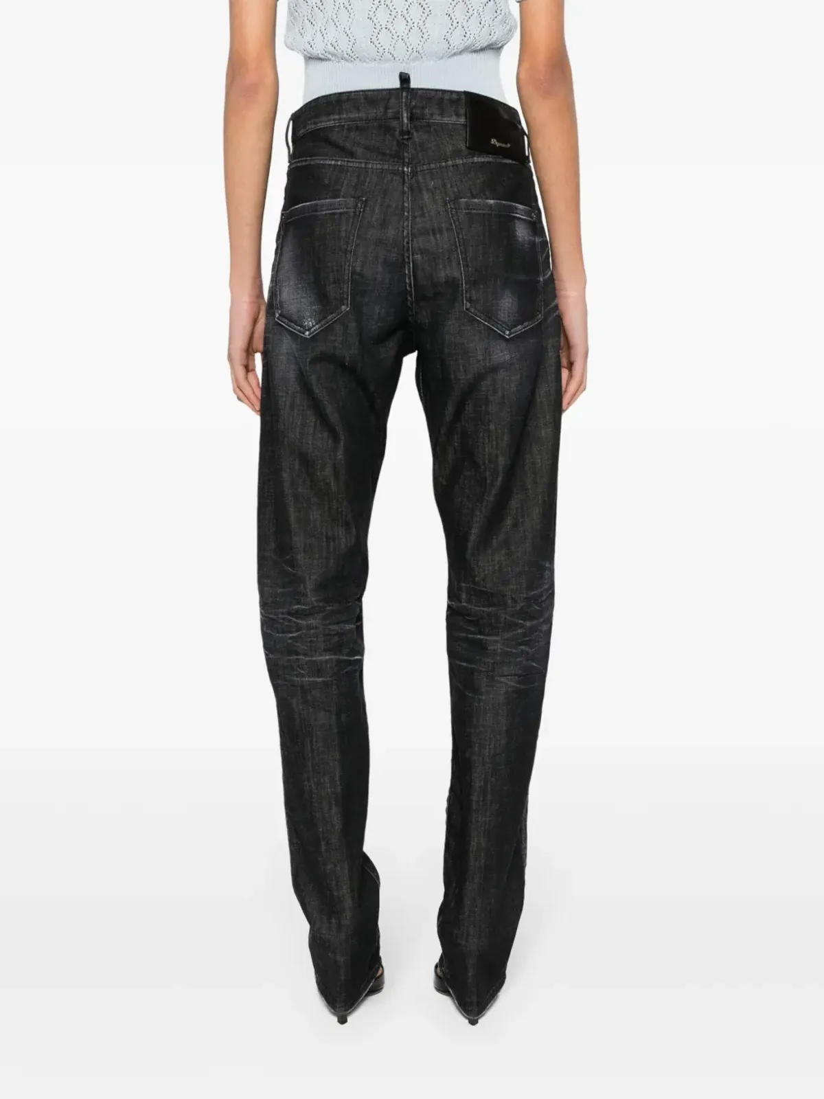 DSQUARED2 642 ダメージ加工ストレートジーンズ グレー - 画像4