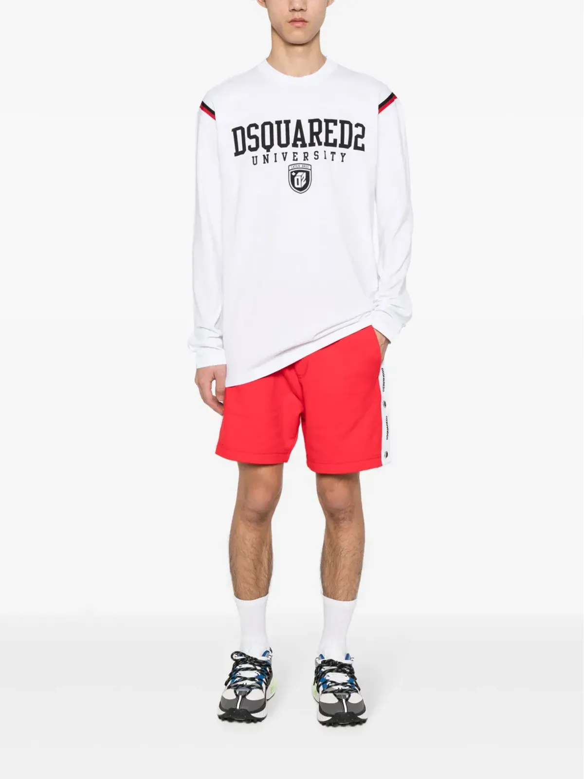 DSQUARED2 ストライプディテール ロングスリーブ Tシャツ - 画像2