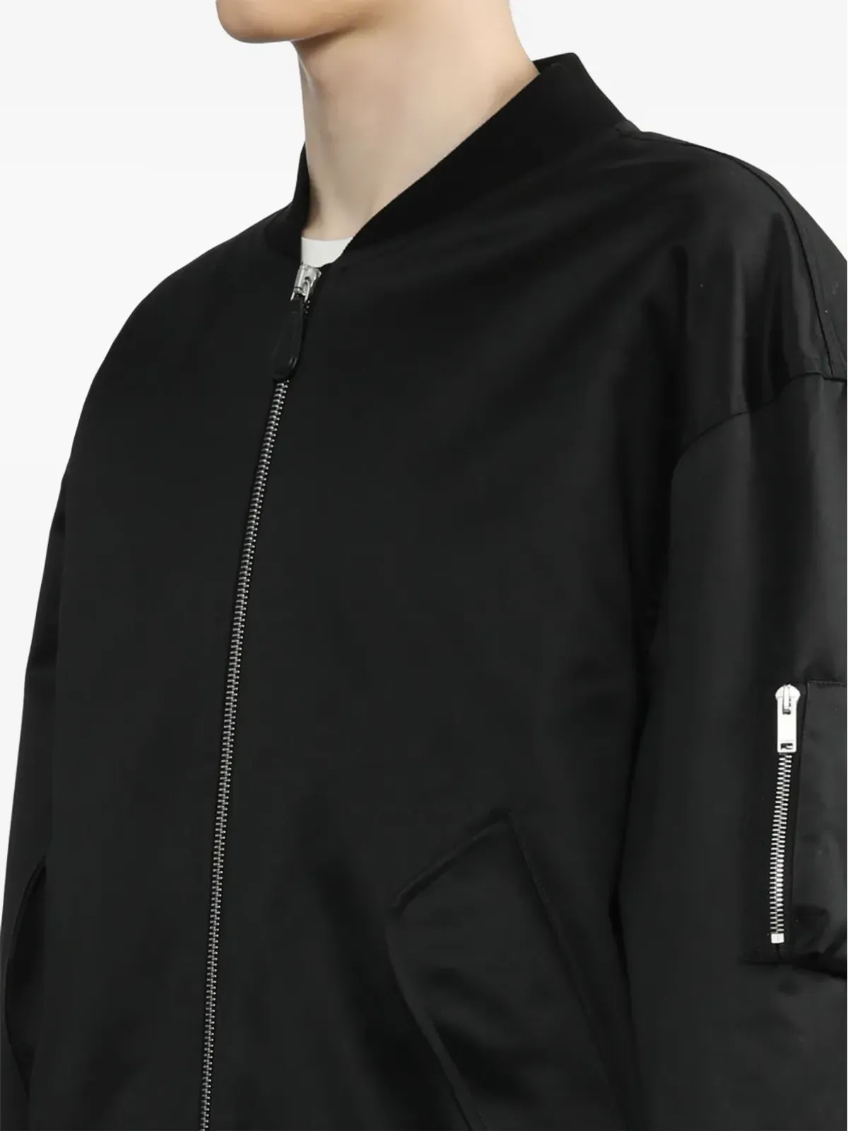 Jil Sander ジップ付き袖ボンバージャケット - ブラック - 画像5