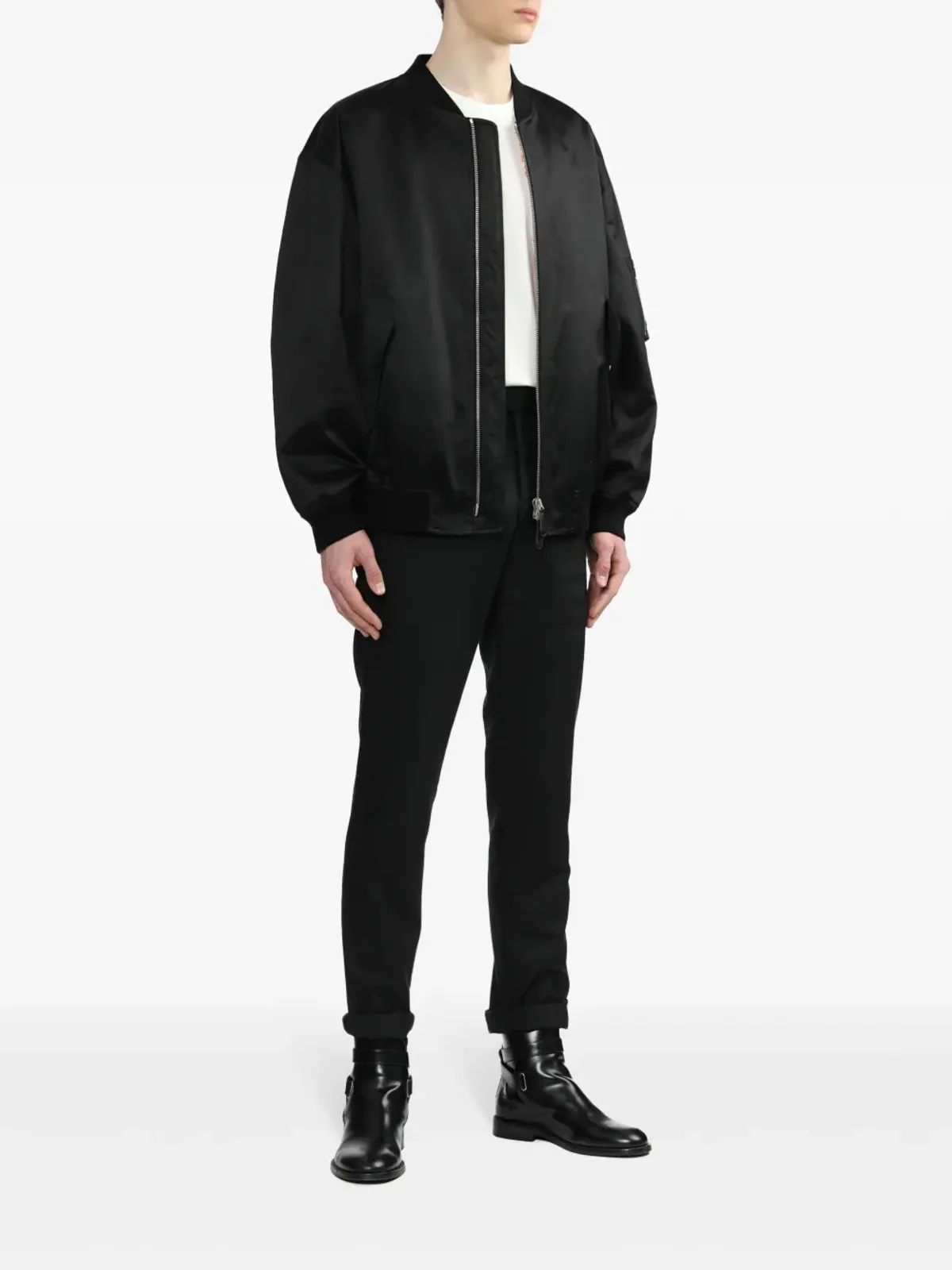 Jil Sander ジップ付き袖ボンバージャケット - ブラック - 画像2