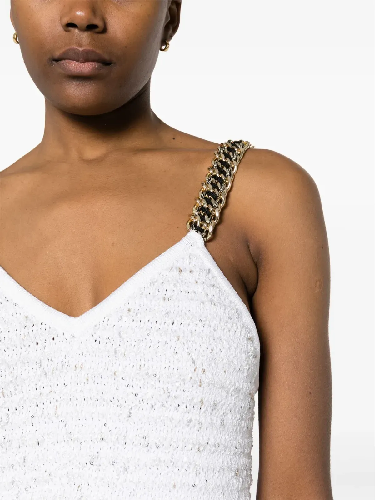 Balmain フリンジ付きルレックスツィード ミニドレス - ホワイト - 画像5