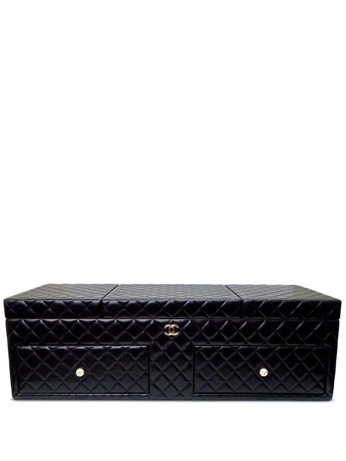 CHANEL ビンテージ 2010 ダイヤモンドキルト ジュエリーボックス - ブラック - 画像1