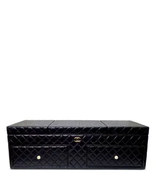 CHANEL ビンテージ 2010 ダイヤモンドキルト ジュエリーボックス - ブラック - サムネイル1