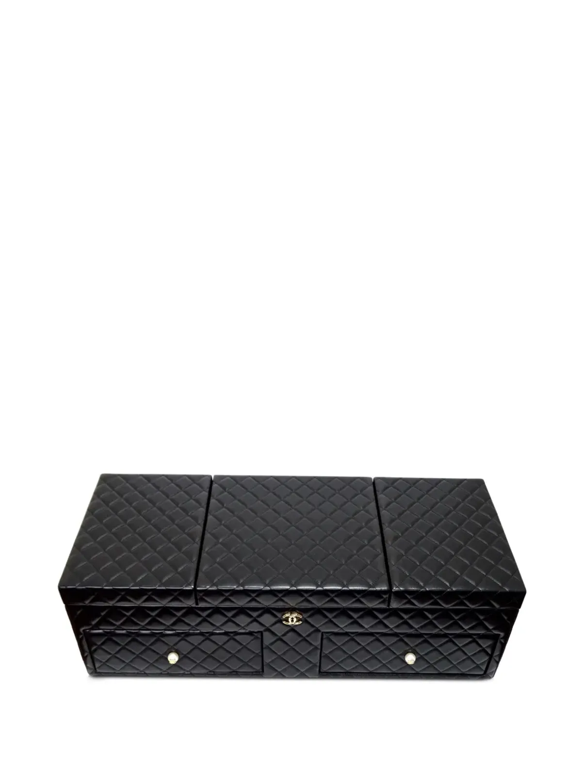CHANEL ビンテージ 2010 ダイヤモンドキルト ジュエリーボックス - ブラック - 画像2