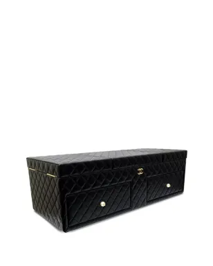 CHANEL ビンテージ 2010 ダイヤモンドキルト ジュエリーボックス - ブラック - サムネイル3