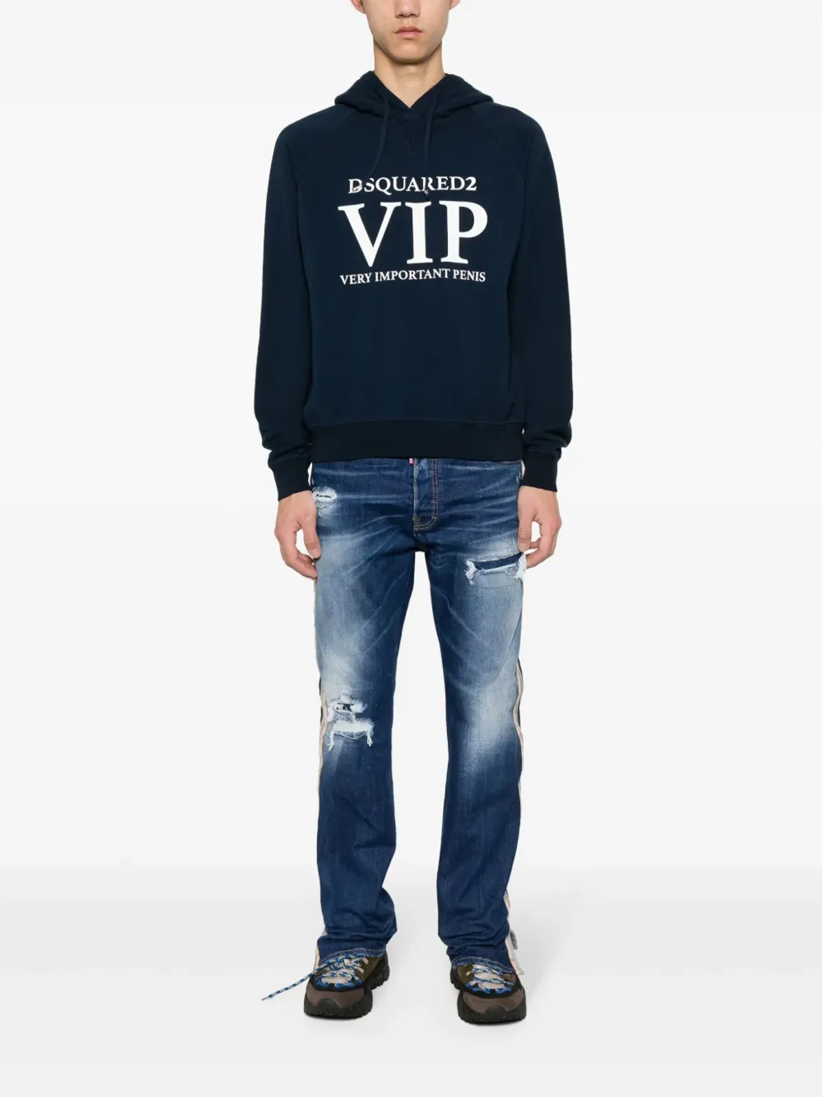 DSQUARED2 VIP クール ラグラン フード付きパーカー ブルー - 画像2