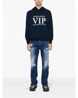 DSQUARED2 VIP クール ラグラン フード付きパーカー ブルー - サムネイル2