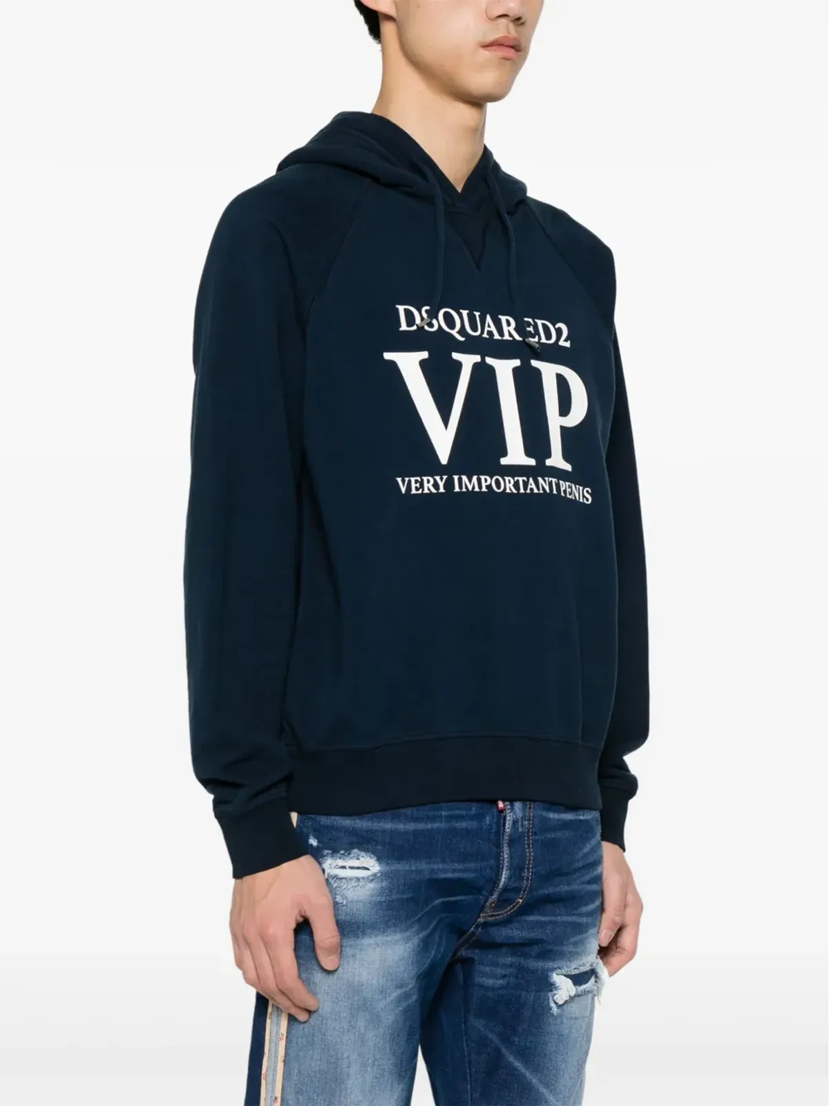 DSQUARED2 VIP クール ラグラン フード付きパーカー ブルー - 画像3