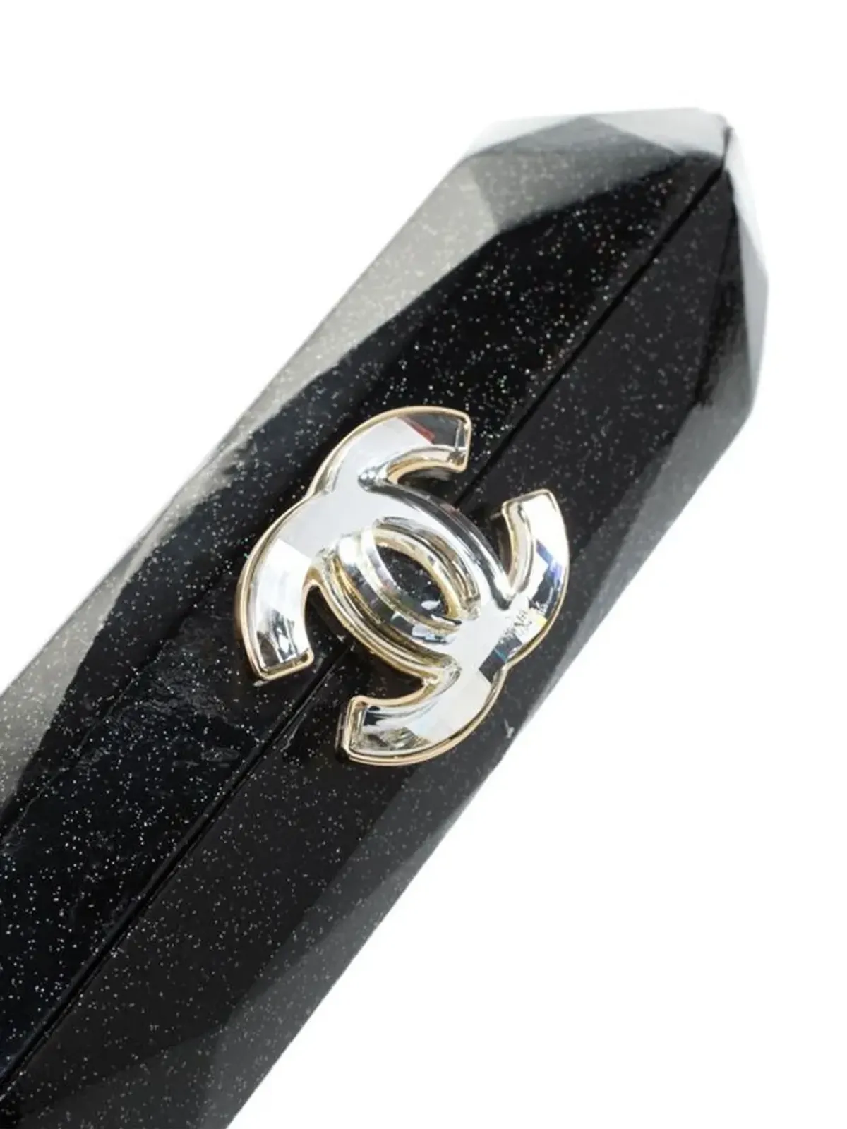 CHANEL ビンテージ 2008 Swarovski CC クラッチバッグ - ブラック - 画像4