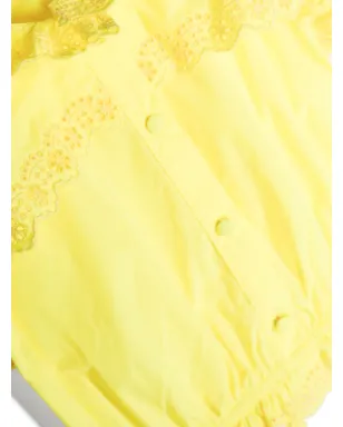 Philosophy Di Lorenzo Serafini Kids エンブロイダード ロゴ入りフリルシャツ - イエロー - サムネイル3