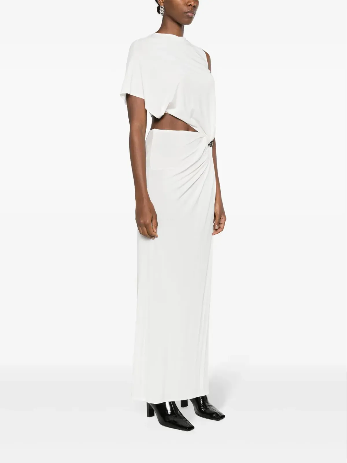 Courrèges アシンメトリック クレープ マキシドレス - ホワイト - 画像3