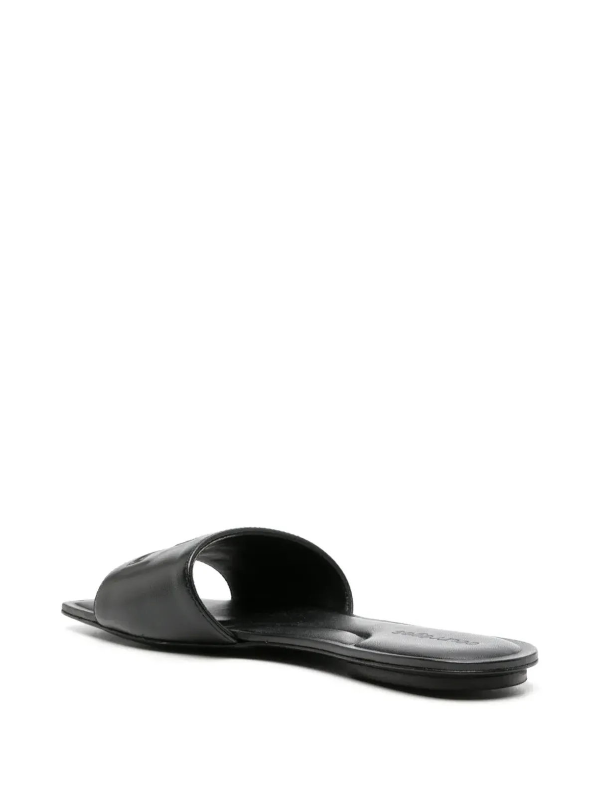 Courrèges ロゴパッチ付きレザースライド - 画像3