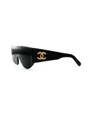 CHANEL ビンテージ 1993 コームディテール サングラス - ブラック - サムネイル2