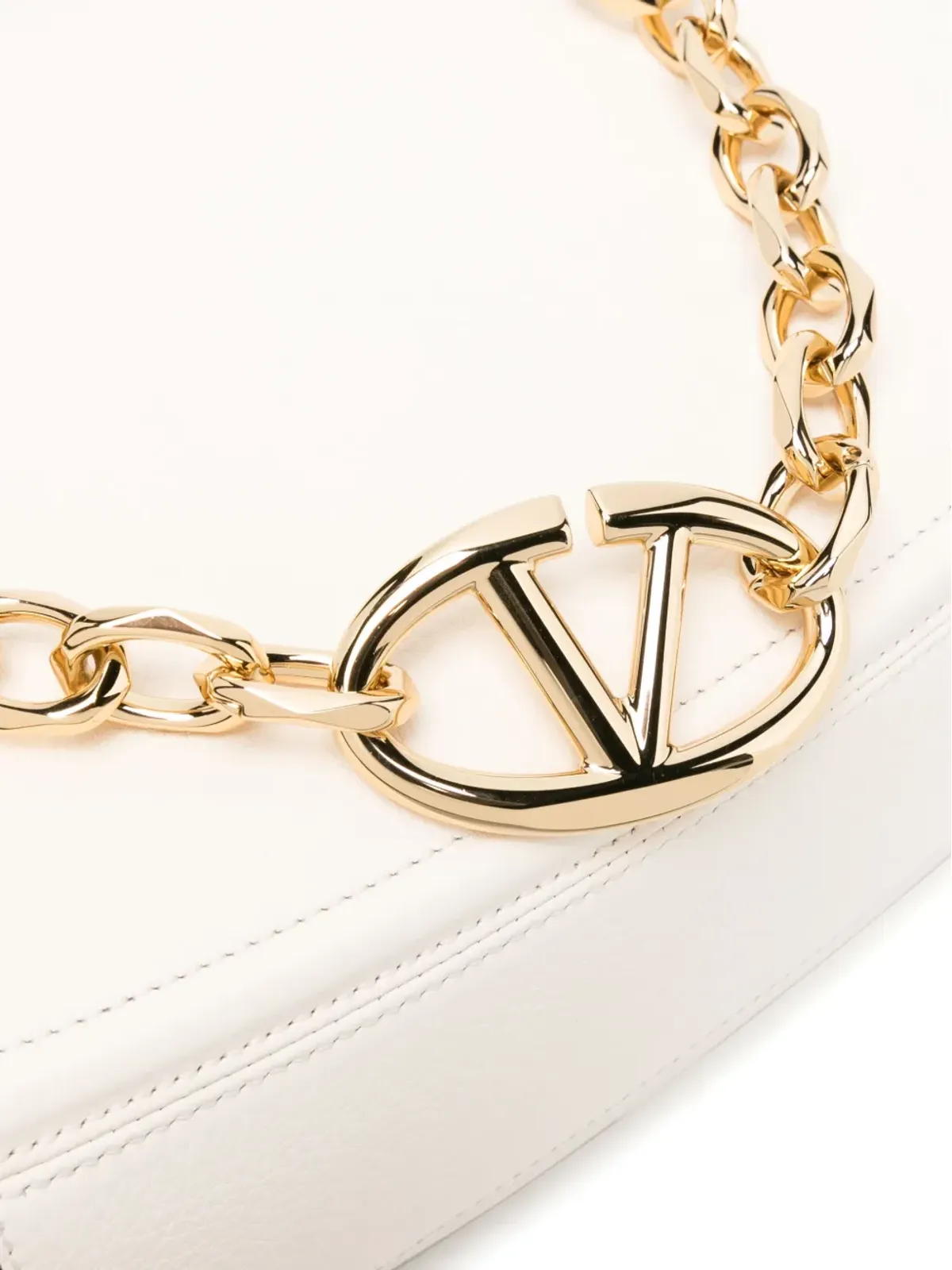 Valentino Garavani VLogo Moon レザー トートバッグ - ホワイト - 画像4