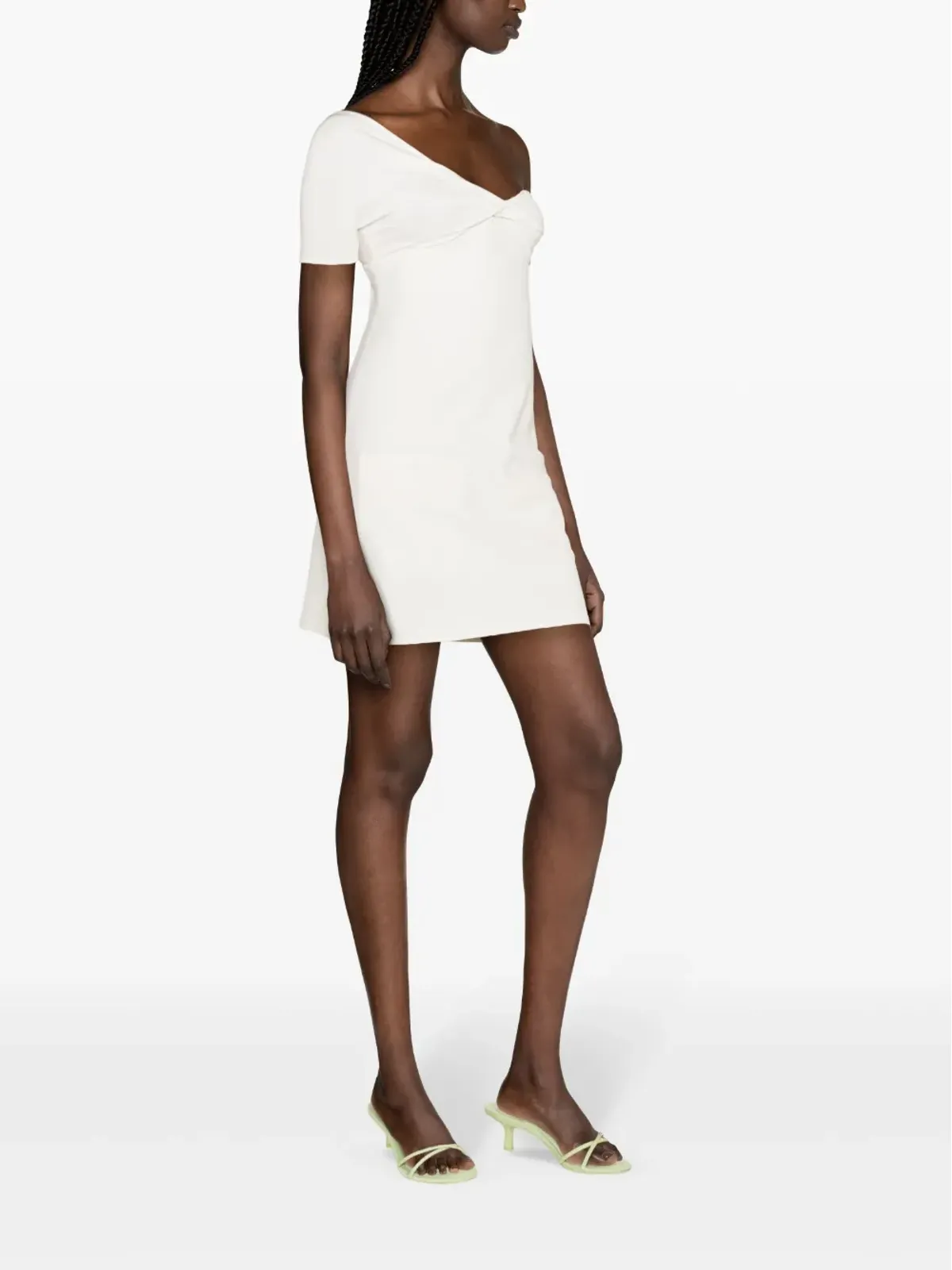 Courrèges ワンショルダー ツイスト クレープ ミニドレス - ホワイト - 画像3