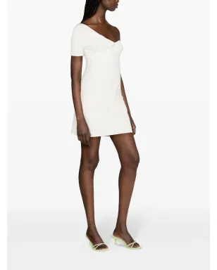 Courrèges ワンショルダー ツイスト クレープ ミニドレス - ホワイト - サムネイル3