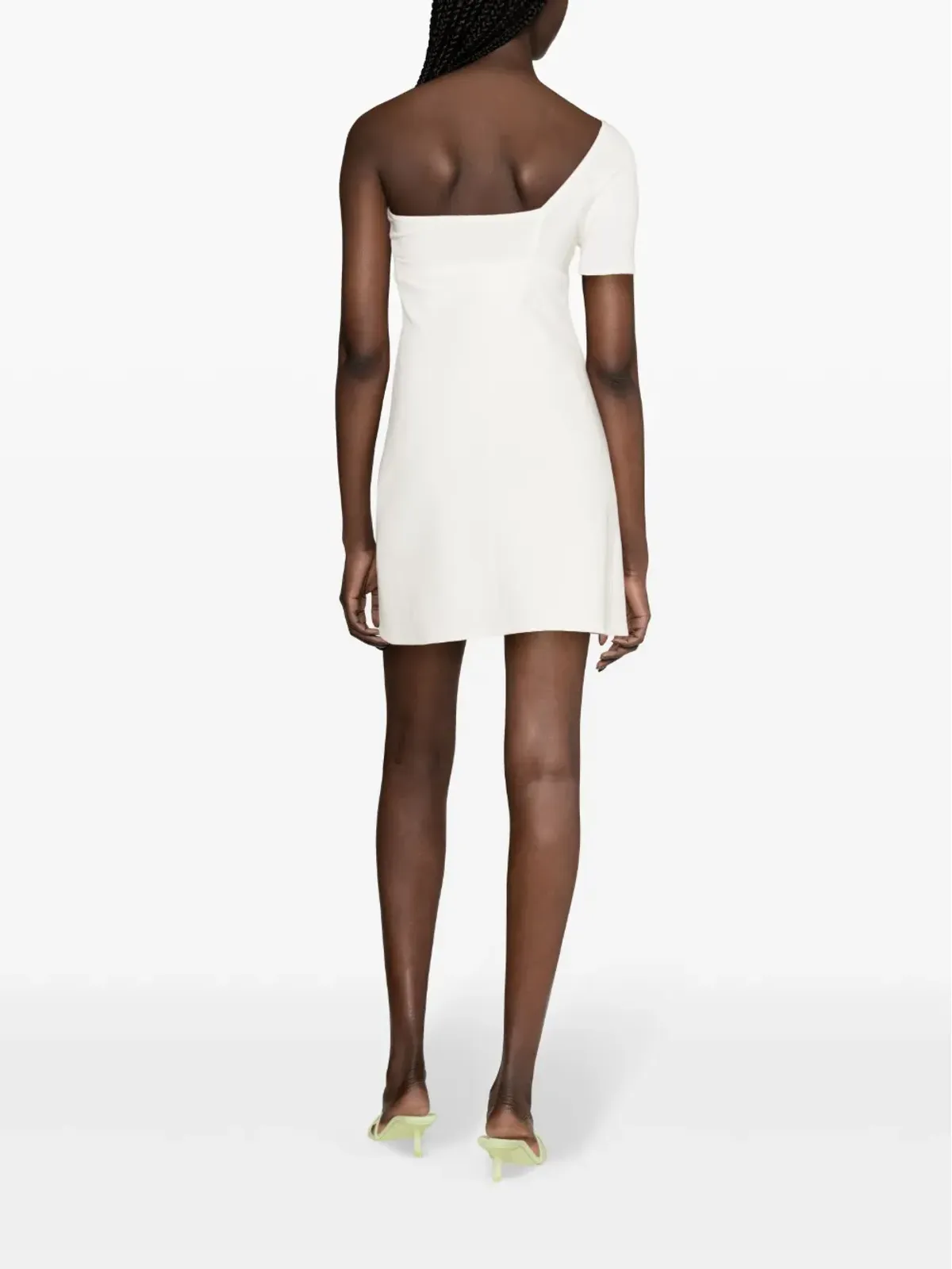 Courrèges ワンショルダー ツイスト クレープ ミニドレス - ホワイト - 画像4