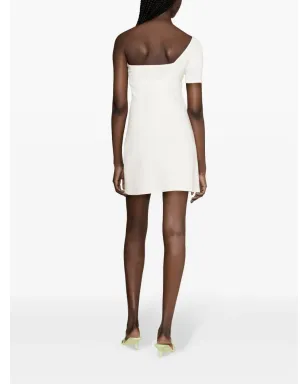 Courrèges ワンショルダー ツイスト クレープ ミニドレス - ホワイト - サムネイル4