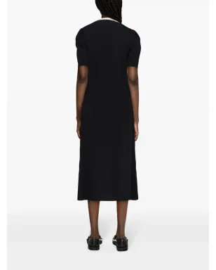 Miu Miu クリスタル装飾入りクレープ生地フレアドレス - サムネイル4