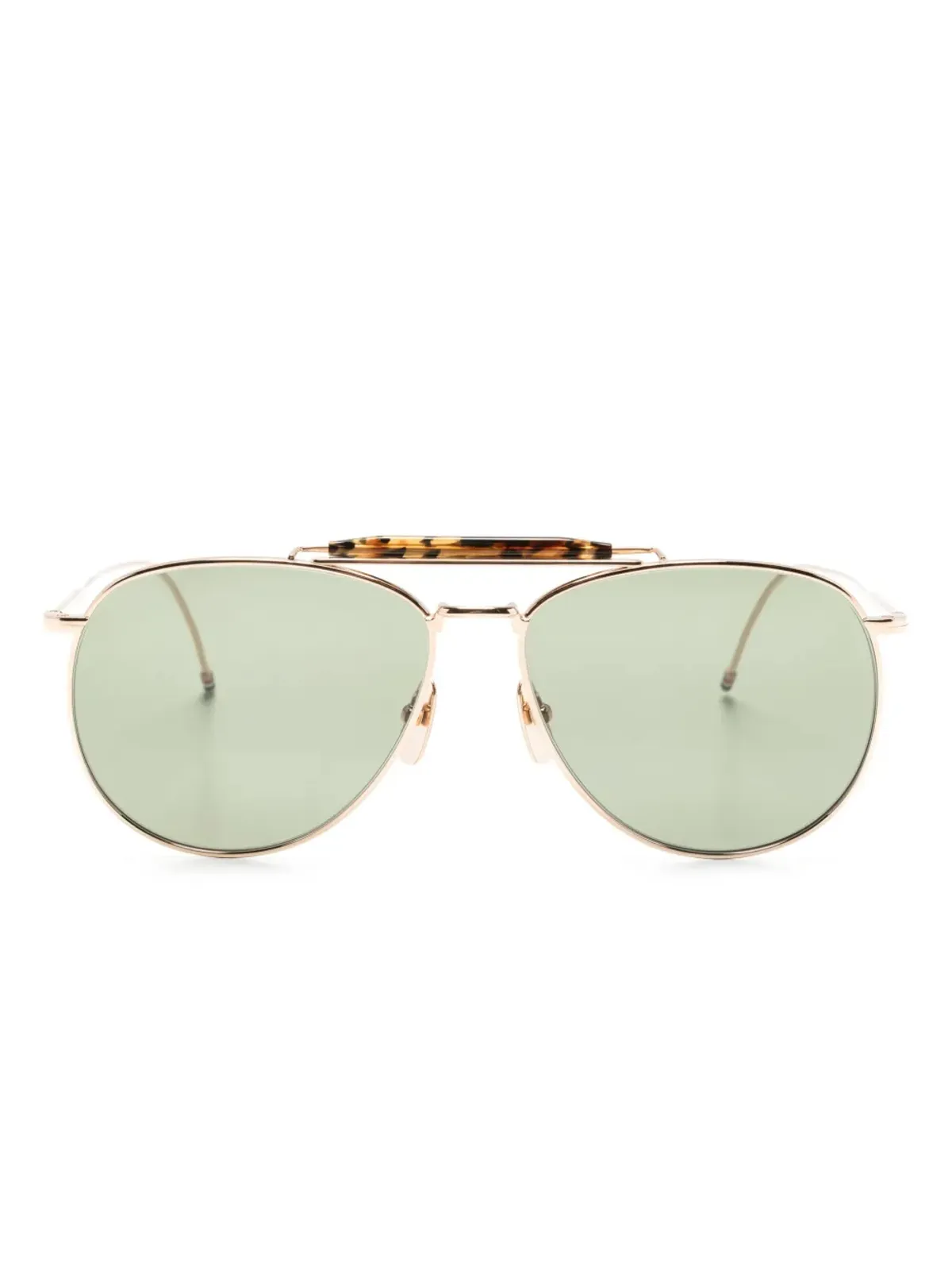 Thom Browne Eyewear べっ甲柄ディテール パイロットフレーム サングラス - 画像1