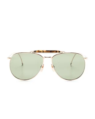 Thom Browne Eyewear べっ甲柄ディテール パイロットフレーム サングラス - サムネイル1
