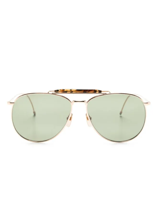 Thom Browne Eyewear Thom Browne Eyewear べっ甲柄ディテール パイロットフレーム サングラスの商品画像