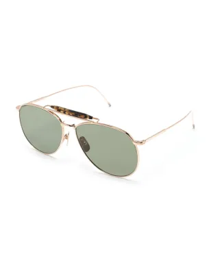 Thom Browne Eyewear べっ甲柄ディテール パイロットフレーム サングラス - サムネイル2