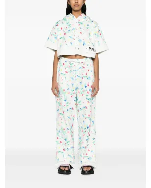 Marni 花柄プリントのコットン・トラックパンツ - ホワイト - サムネイル2