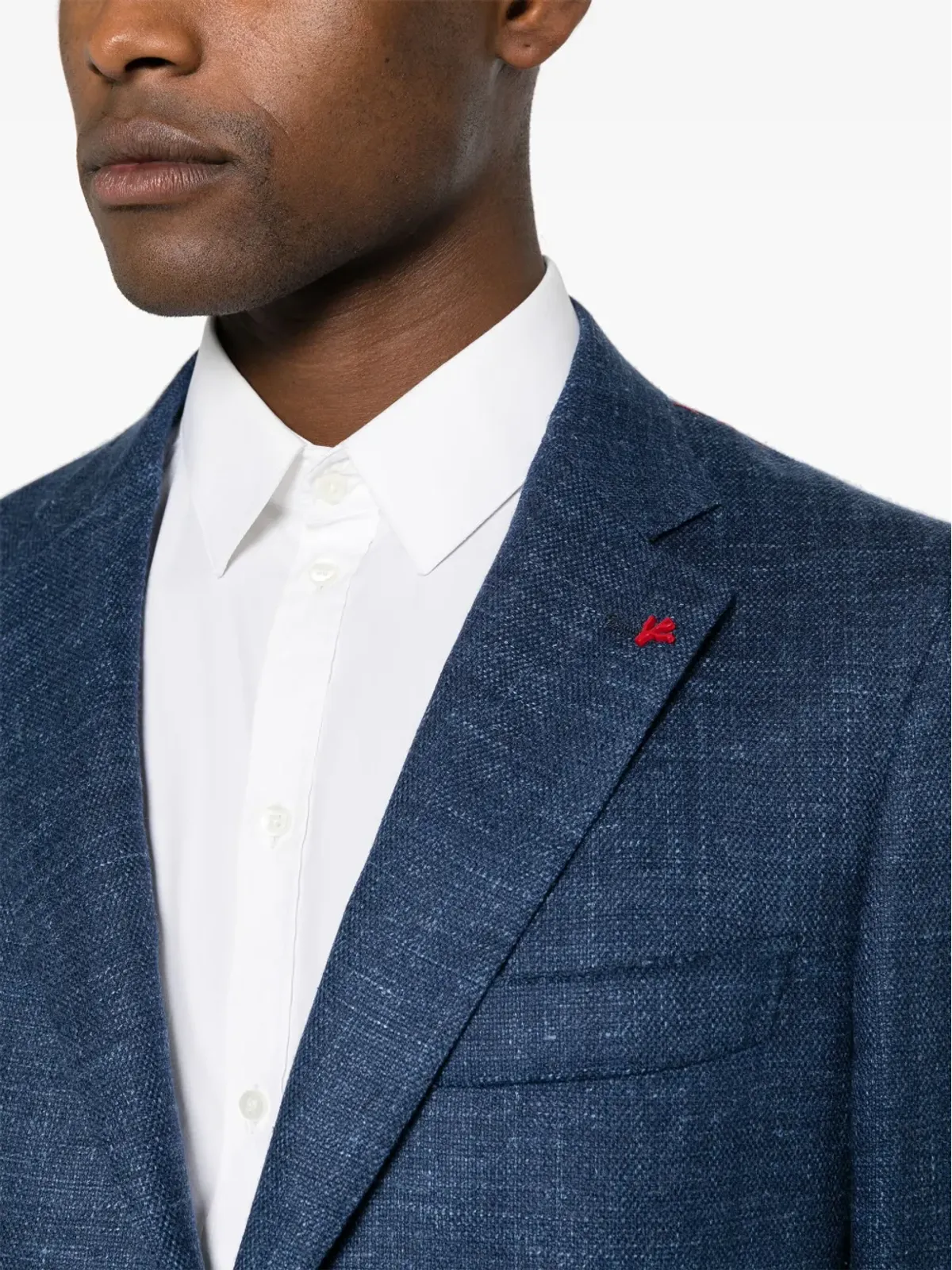 Isaia ブローチディテール・メランジ・ブレザー - 画像5