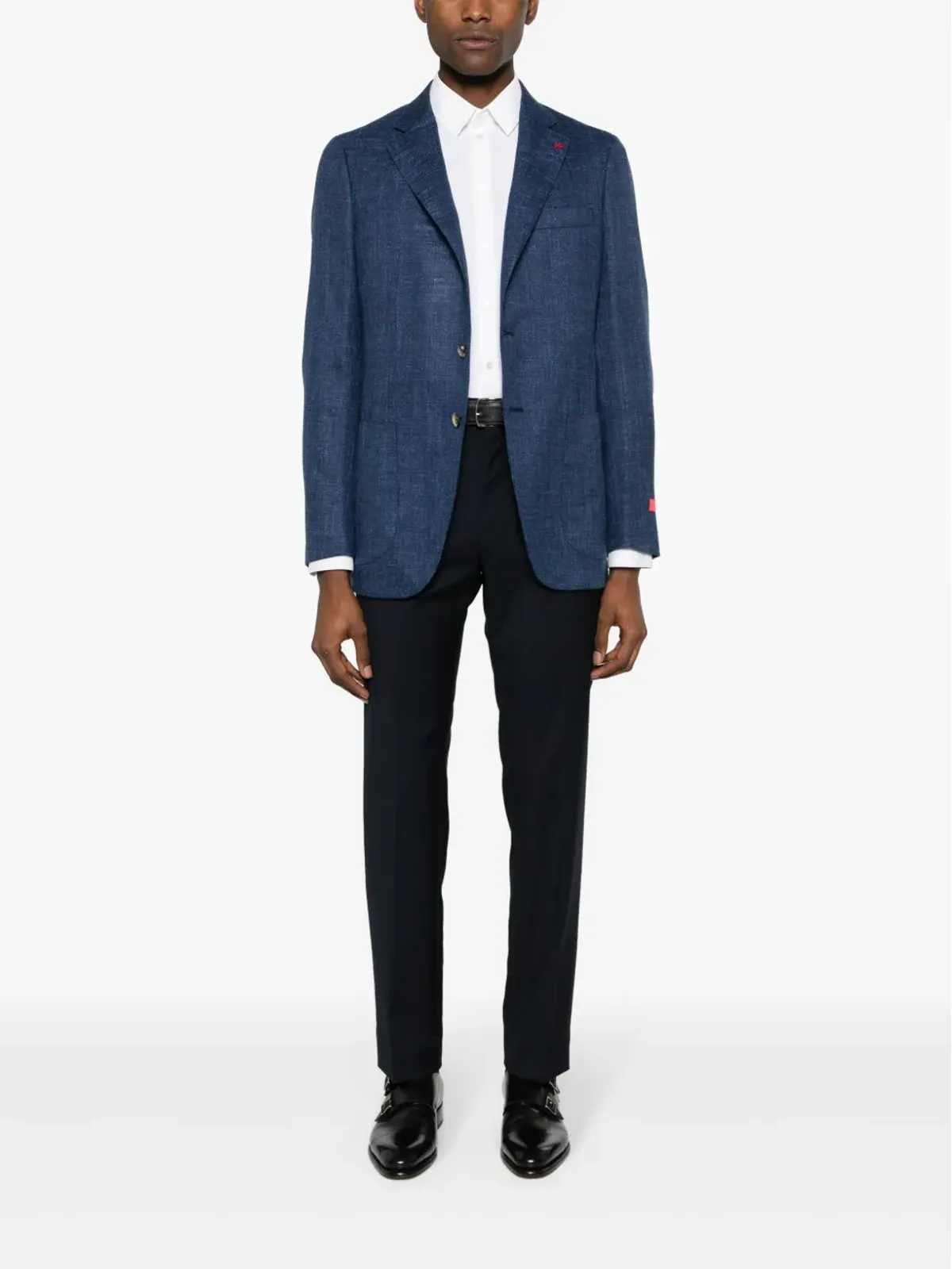 Isaia ブローチディテール・メランジ・ブレザー - 画像2