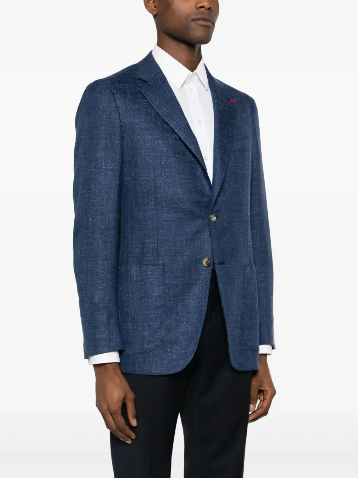 Isaia ブローチディテール・メランジ・ブレザー - 画像3