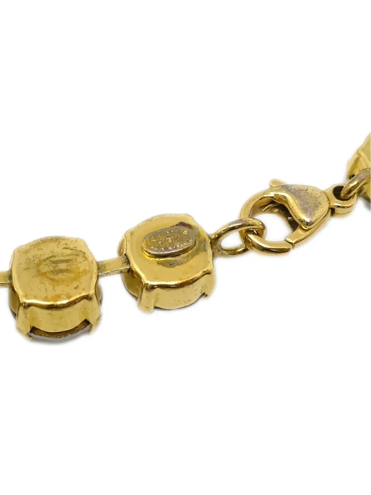 CHANEL ビンテージ 1995 クリスタル装飾 CCロゴ ブレスレット - ゴールド - 画像3