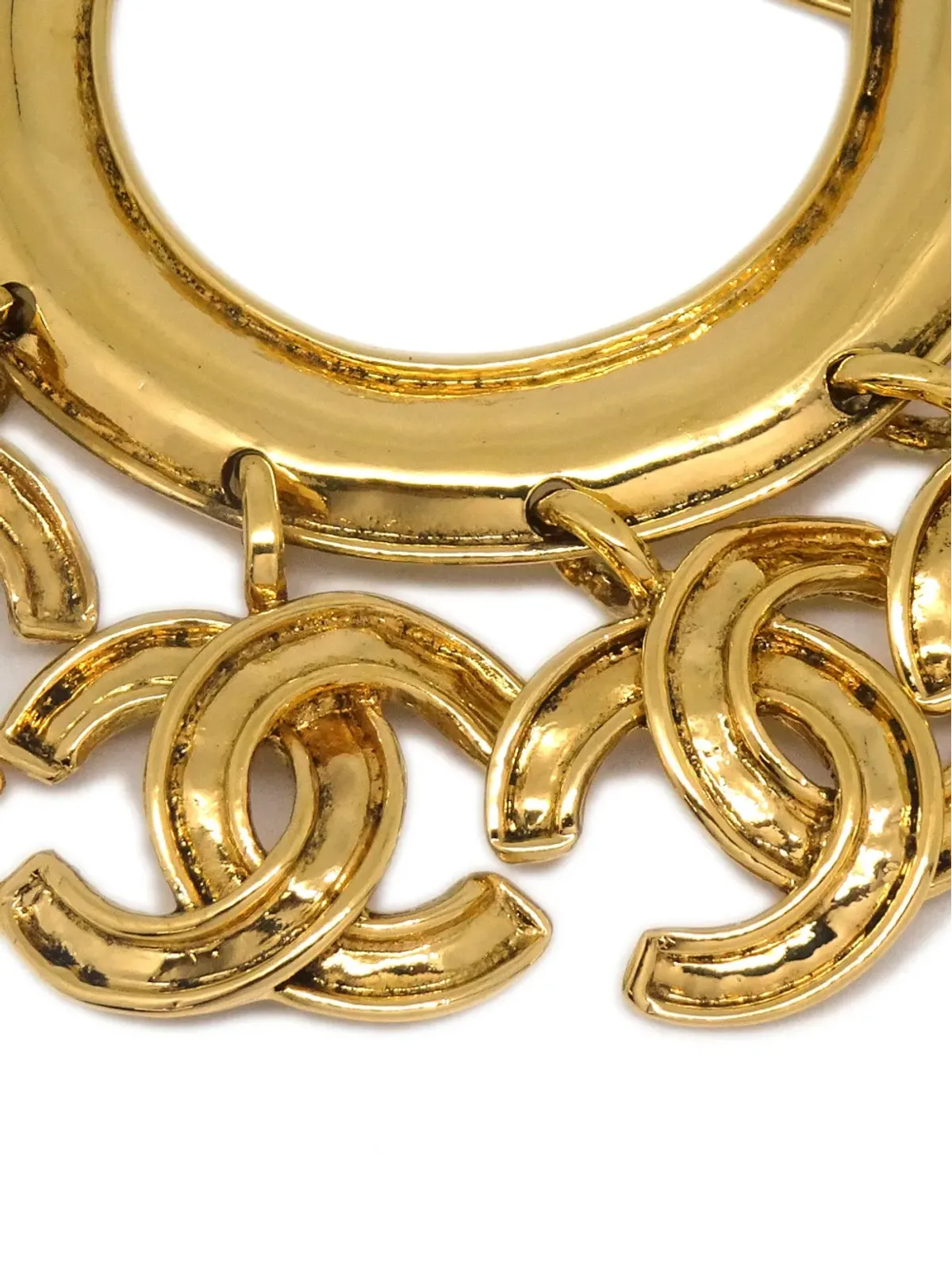 CHANEL ビンテージ 1994年 CCチャーム 金メッキ ブローチ - 画像2