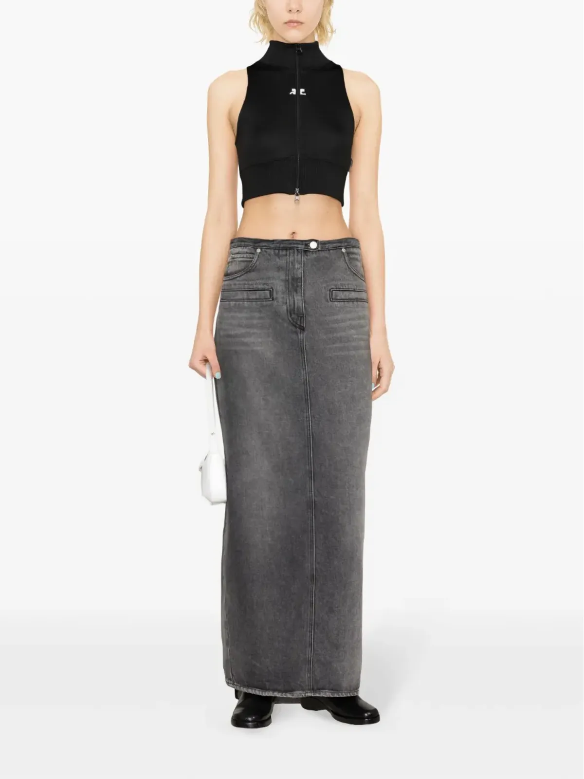 Courrèges ジップアップ クロップド ベスト - 画像2