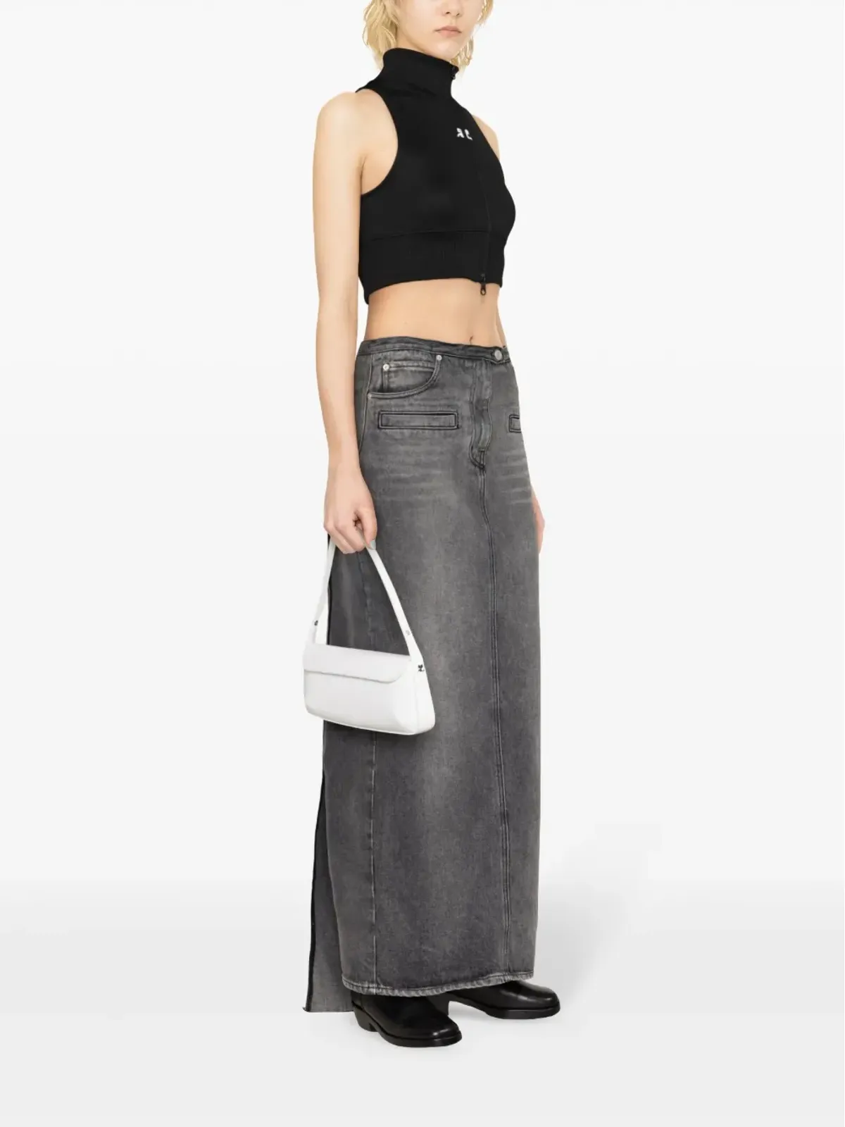 Courrèges ジップアップ クロップド ベスト - 画像3