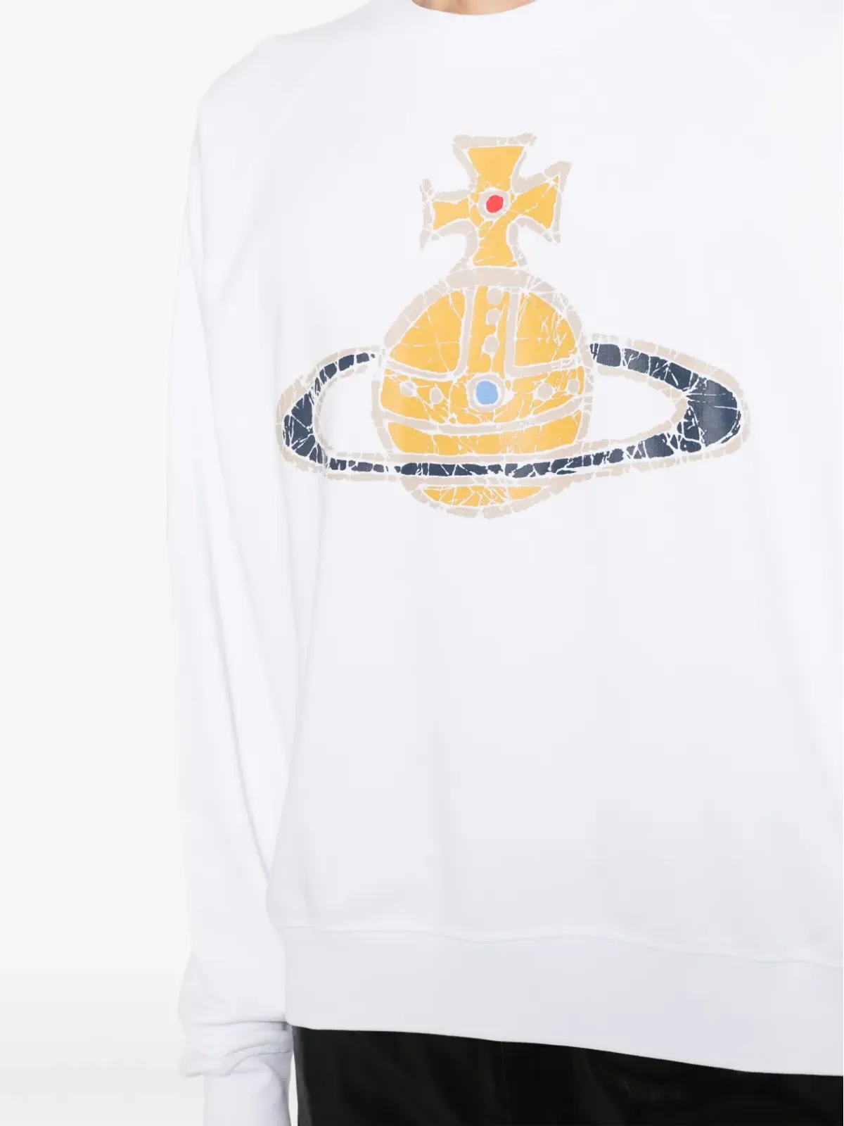 Vivienne Westwood Orbプリント コットン スウェットシャツ ホワイト - 画像5