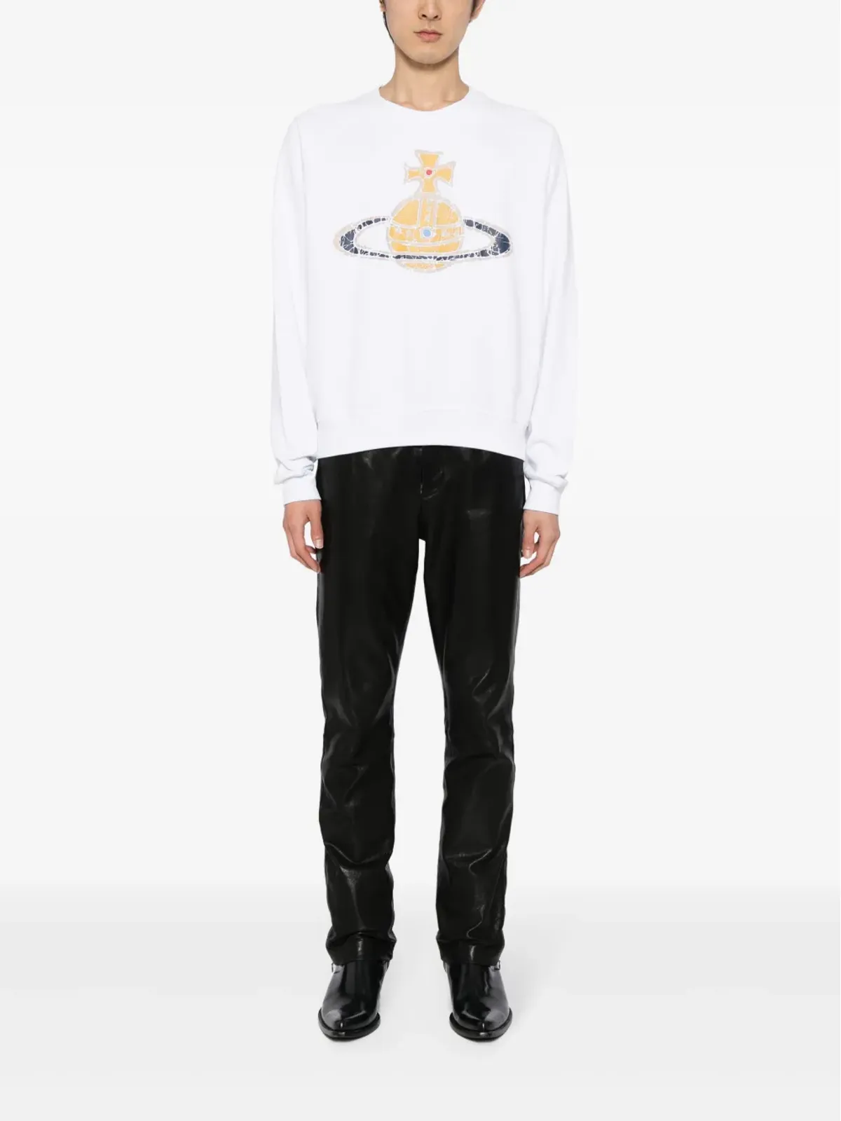 Vivienne Westwood Orbプリント コットン スウェットシャツ ホワイト - 画像2