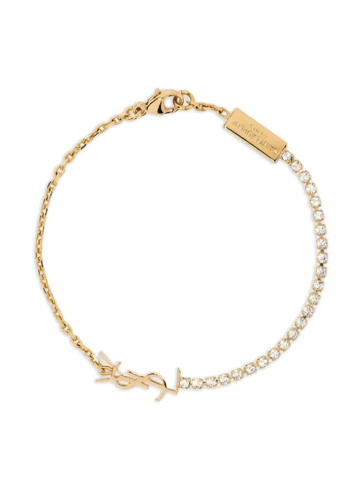Saint Laurent モノグランヌ クリスタル ブレスレット - ゴールド - 画像1